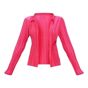 Fashion Nova Vibrant Pink Button-Down Shirt